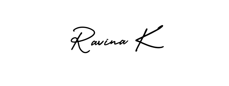 Design your own signature with our free online signature maker. With this signature software, you can create a handwritten (AmerikaSignatureDemo-Regular) signature for name Ravina K. Ravina K signature style 3 images and pictures png