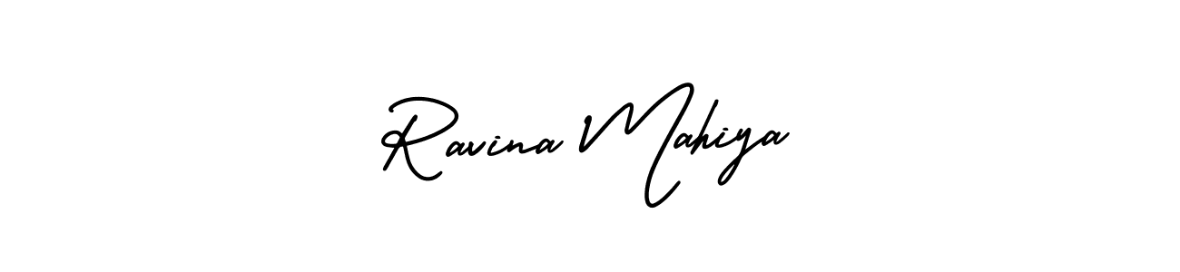 How to make Ravina Mahiya name signature. Use AmerikaSignatureDemo-Regular style for creating short signs online. This is the latest handwritten sign. Ravina Mahiya signature style 3 images and pictures png