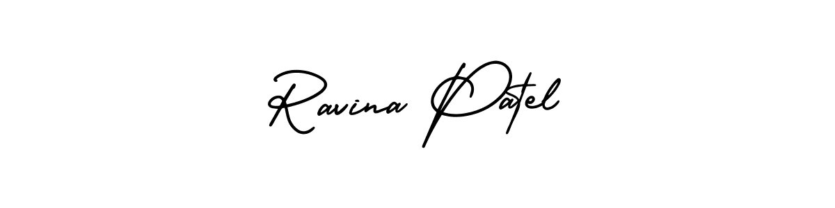 Use a signature maker to create a handwritten signature online. With this signature software, you can design (AmerikaSignatureDemo-Regular) your own signature for name Ravina Patel. Ravina Patel signature style 3 images and pictures png