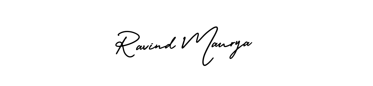 The best way (AmerikaSignatureDemo-Regular) to make a short signature is to pick only two or three words in your name. The name Ravind Maurya include a total of six letters. For converting this name. Ravind Maurya signature style 3 images and pictures png