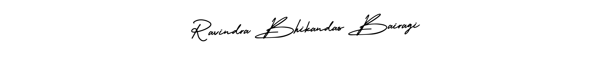 You should practise on your own different ways (AmerikaSignatureDemo-Regular) to write your name (Ravindra Bhikandas Bairagi) in signature. don't let someone else do it for you. Ravindra Bhikandas Bairagi signature style 3 images and pictures png