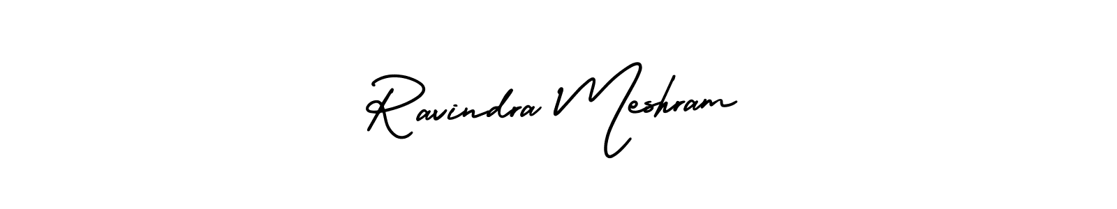 It looks lik you need a new signature style for name Ravindra Meshram. Design unique handwritten (AmerikaSignatureDemo-Regular) signature with our free signature maker in just a few clicks. Ravindra Meshram signature style 3 images and pictures png