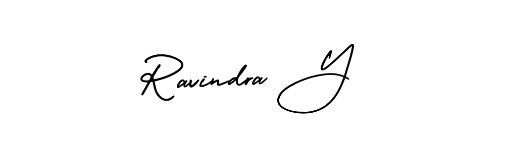 Use a signature maker to create a handwritten signature online. With this signature software, you can design (AmerikaSignatureDemo-Regular) your own signature for name Ravindra Y. Ravindra Y signature style 3 images and pictures png