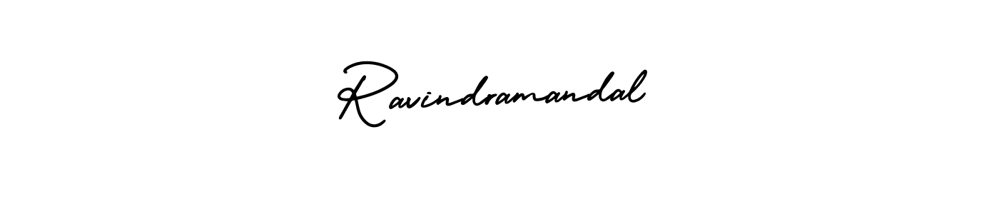 You should practise on your own different ways (AmerikaSignatureDemo-Regular) to write your name (Ravindramandal) in signature. don't let someone else do it for you. Ravindramandal signature style 3 images and pictures png