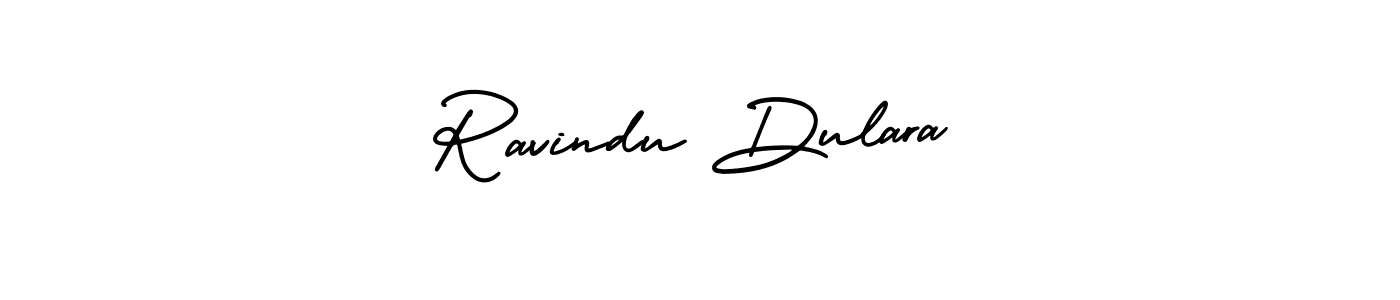 How to make Ravindu Dulara name signature. Use AmerikaSignatureDemo-Regular style for creating short signs online. This is the latest handwritten sign. Ravindu Dulara signature style 3 images and pictures png