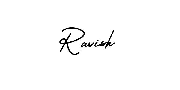 Ravish stylish signature style. Best Handwritten Sign (AmerikaSignatureDemo-Regular) for my name. Handwritten Signature Collection Ideas for my name Ravish. Ravish signature style 3 images and pictures png