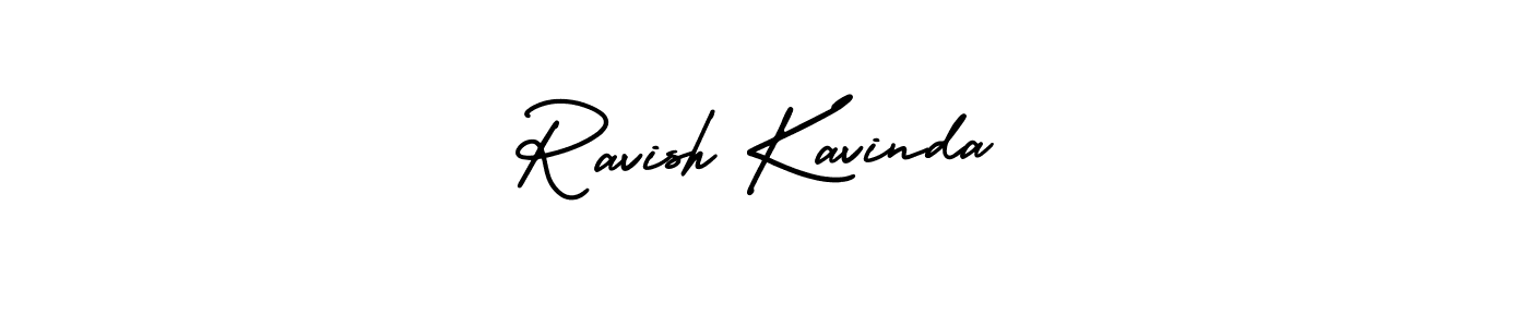Ravish Kavinda stylish signature style. Best Handwritten Sign (AmerikaSignatureDemo-Regular) for my name. Handwritten Signature Collection Ideas for my name Ravish Kavinda. Ravish Kavinda signature style 3 images and pictures png