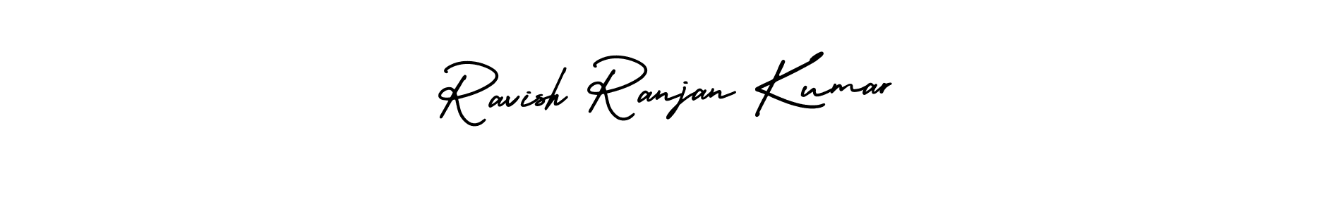 This is the best signature style for the Ravish Ranjan Kumar name. Also you like these signature font (AmerikaSignatureDemo-Regular). Mix name signature. Ravish Ranjan Kumar signature style 3 images and pictures png