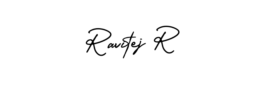 You can use this online signature creator to create a handwritten signature for the name Ravitej R. This is the best online autograph maker. Ravitej R signature style 3 images and pictures png