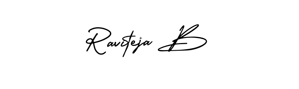 It looks lik you need a new signature style for name Raviteja B. Design unique handwritten (AmerikaSignatureDemo-Regular) signature with our free signature maker in just a few clicks. Raviteja B signature style 3 images and pictures png