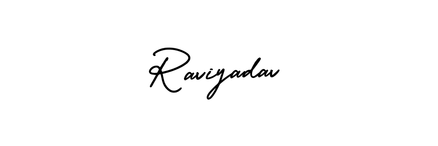 Make a beautiful signature design for name Raviyadav. With this signature (AmerikaSignatureDemo-Regular) style, you can create a handwritten signature for free. Raviyadav signature style 3 images and pictures png