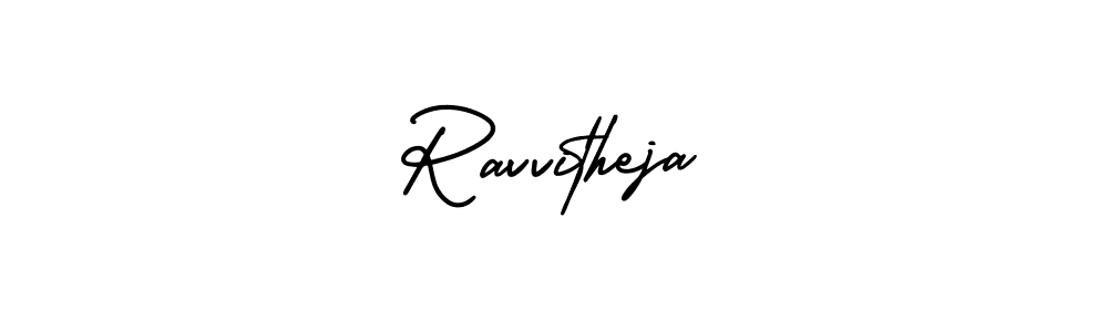 It looks lik you need a new signature style for name Ravvitheja. Design unique handwritten (AmerikaSignatureDemo-Regular) signature with our free signature maker in just a few clicks. Ravvitheja signature style 3 images and pictures png