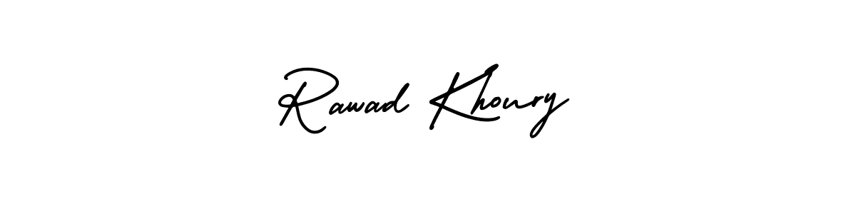 Use a signature maker to create a handwritten signature online. With this signature software, you can design (AmerikaSignatureDemo-Regular) your own signature for name Rawad Khoury. Rawad Khoury signature style 3 images and pictures png