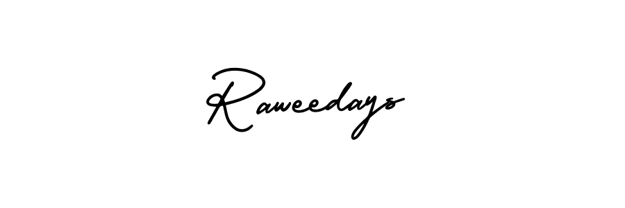 It looks lik you need a new signature style for name Raweedays. Design unique handwritten (AmerikaSignatureDemo-Regular) signature with our free signature maker in just a few clicks. Raweedays signature style 3 images and pictures png