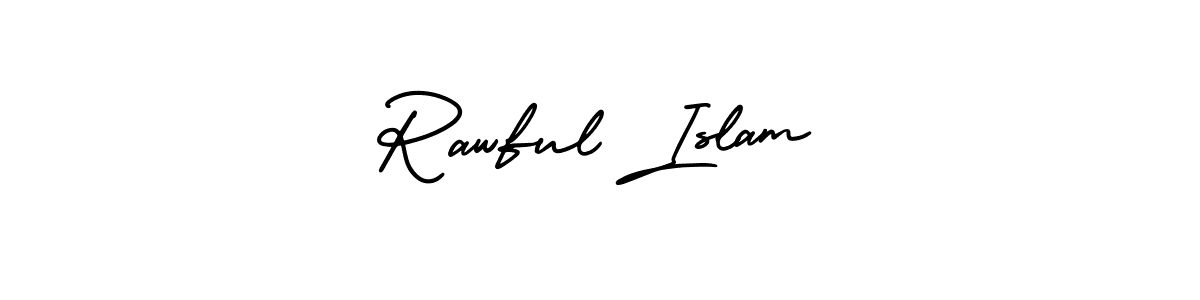 How to make Rawful Islam name signature. Use AmerikaSignatureDemo-Regular style for creating short signs online. This is the latest handwritten sign. Rawful Islam signature style 3 images and pictures png
