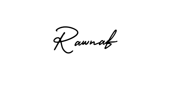 How to make Rawnaf name signature. Use AmerikaSignatureDemo-Regular style for creating short signs online. This is the latest handwritten sign. Rawnaf signature style 3 images and pictures png