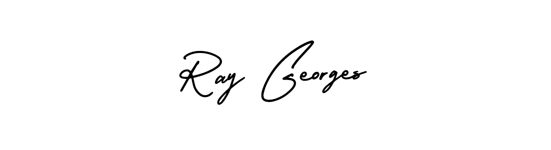 The best way (AmerikaSignatureDemo-Regular) to make a short signature is to pick only two or three words in your name. The name Ray Georges include a total of six letters. For converting this name. Ray Georges signature style 3 images and pictures png