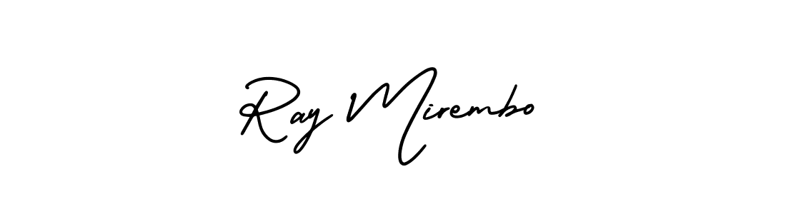 The best way (AmerikaSignatureDemo-Regular) to make a short signature is to pick only two or three words in your name. The name Ray Mirembo include a total of six letters. For converting this name. Ray Mirembo signature style 3 images and pictures png