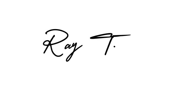 How to make Ray T. name signature. Use AmerikaSignatureDemo-Regular style for creating short signs online. This is the latest handwritten sign. Ray T. signature style 3 images and pictures png
