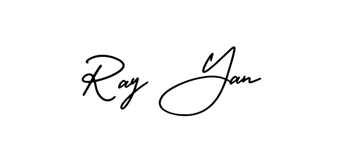 Create a beautiful signature design for name Ray Yan. With this signature (AmerikaSignatureDemo-Regular) fonts, you can make a handwritten signature for free. Ray Yan signature style 3 images and pictures png