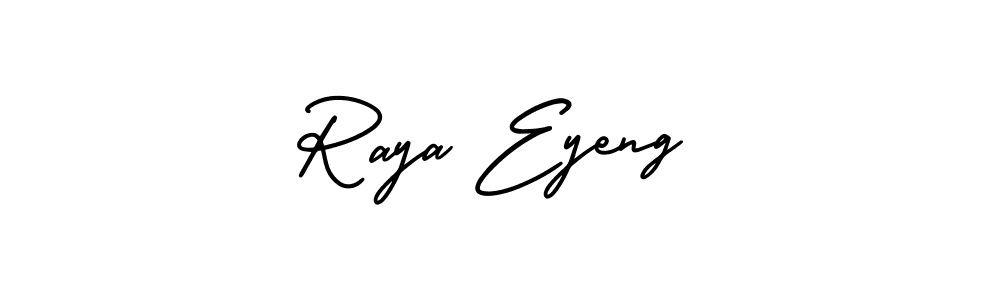 Use a signature maker to create a handwritten signature online. With this signature software, you can design (AmerikaSignatureDemo-Regular) your own signature for name Raya Eyeng. Raya Eyeng signature style 3 images and pictures png