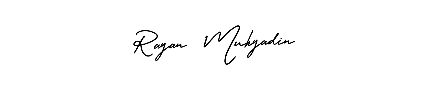 How to make Rayan  Muhyadin signature? AmerikaSignatureDemo-Regular is a professional autograph style. Create handwritten signature for Rayan  Muhyadin name. Rayan  Muhyadin signature style 3 images and pictures png