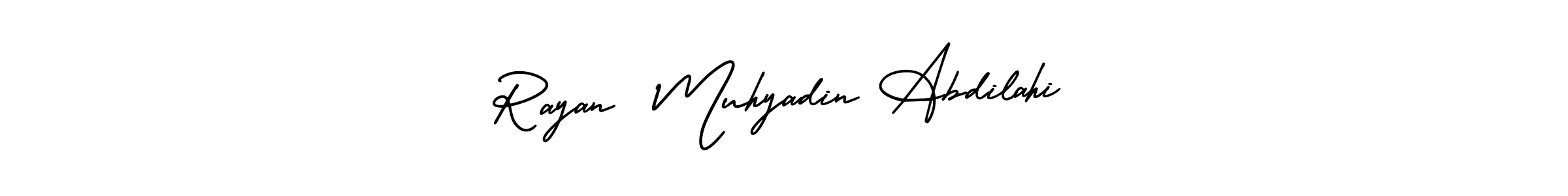 Create a beautiful signature design for name Rayan  Muhyadin Abdilahi. With this signature (AmerikaSignatureDemo-Regular) fonts, you can make a handwritten signature for free. Rayan  Muhyadin Abdilahi signature style 3 images and pictures png