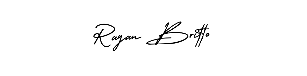 Make a beautiful signature design for name Rayan Britto. With this signature (AmerikaSignatureDemo-Regular) style, you can create a handwritten signature for free. Rayan Britto signature style 3 images and pictures png
