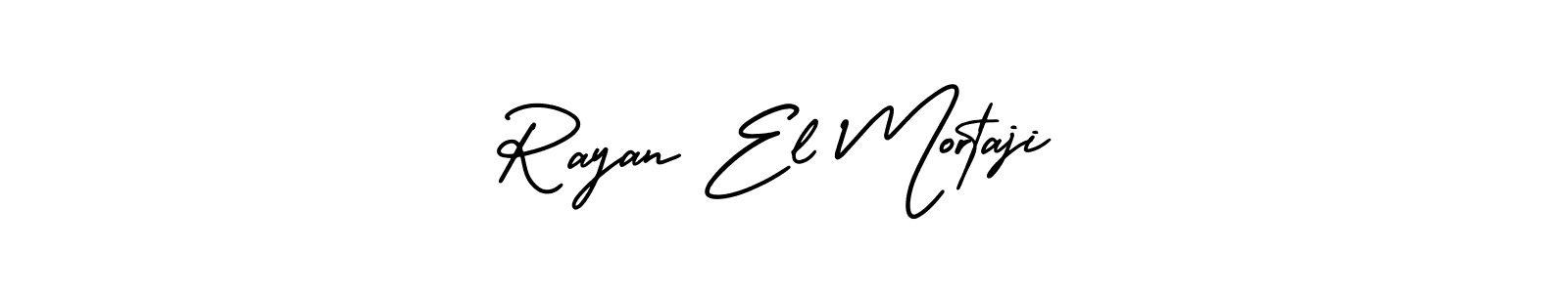 The best way (AmerikaSignatureDemo-Regular) to make a short signature is to pick only two or three words in your name. The name Rayan El Mortaji include a total of six letters. For converting this name. Rayan El Mortaji signature style 3 images and pictures png