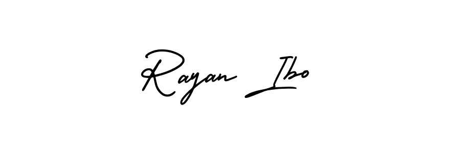 Rayan Ibo stylish signature style. Best Handwritten Sign (AmerikaSignatureDemo-Regular) for my name. Handwritten Signature Collection Ideas for my name Rayan Ibo. Rayan Ibo signature style 3 images and pictures png