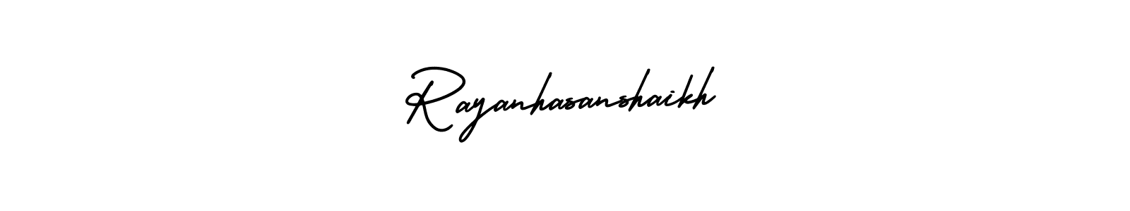 How to make Rayanhasanshaikh signature? AmerikaSignatureDemo-Regular is a professional autograph style. Create handwritten signature for Rayanhasanshaikh name. Rayanhasanshaikh signature style 3 images and pictures png