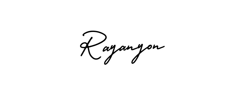 Also You can easily find your signature by using the search form. We will create Rayanyon name handwritten signature images for you free of cost using AmerikaSignatureDemo-Regular sign style. Rayanyon signature style 3 images and pictures png