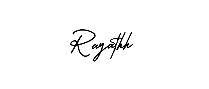 Similarly AmerikaSignatureDemo-Regular is the best handwritten signature design. Signature creator online .You can use it as an online autograph creator for name Rayathh. Rayathh signature style 3 images and pictures png