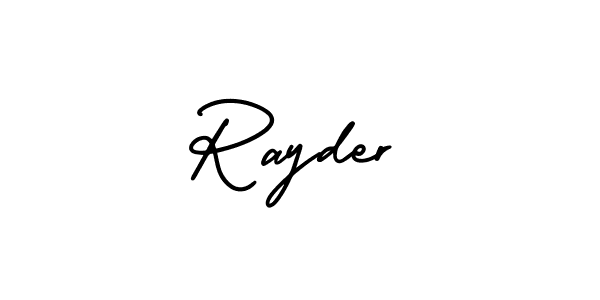 The best way (AmerikaSignatureDemo-Regular) to make a short signature is to pick only two or three words in your name. The name Rayder include a total of six letters. For converting this name. Rayder signature style 3 images and pictures png
