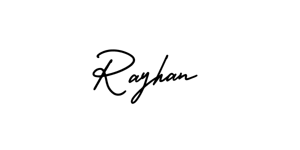 Also You can easily find your signature by using the search form. We will create Rayhan name handwritten signature images for you free of cost using AmerikaSignatureDemo-Regular sign style. Rayhan signature style 3 images and pictures png