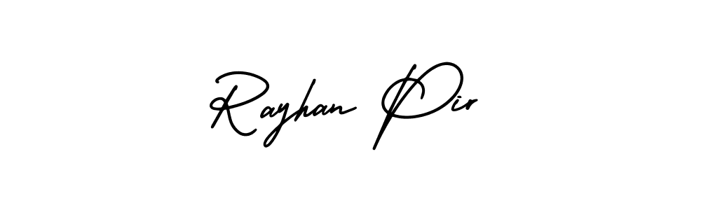 AmerikaSignatureDemo-Regular is a professional signature style that is perfect for those who want to add a touch of class to their signature. It is also a great choice for those who want to make their signature more unique. Get Rayhan Pir name to fancy signature for free. Rayhan Pir signature style 3 images and pictures png