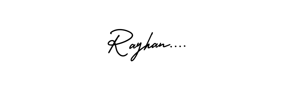 Use a signature maker to create a handwritten signature online. With this signature software, you can design (AmerikaSignatureDemo-Regular) your own signature for name Rayhan..... Rayhan.... signature style 3 images and pictures png