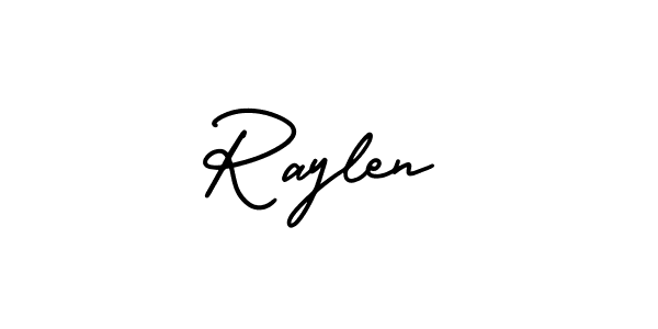 It looks lik you need a new signature style for name Raylen. Design unique handwritten (AmerikaSignatureDemo-Regular) signature with our free signature maker in just a few clicks. Raylen signature style 3 images and pictures png