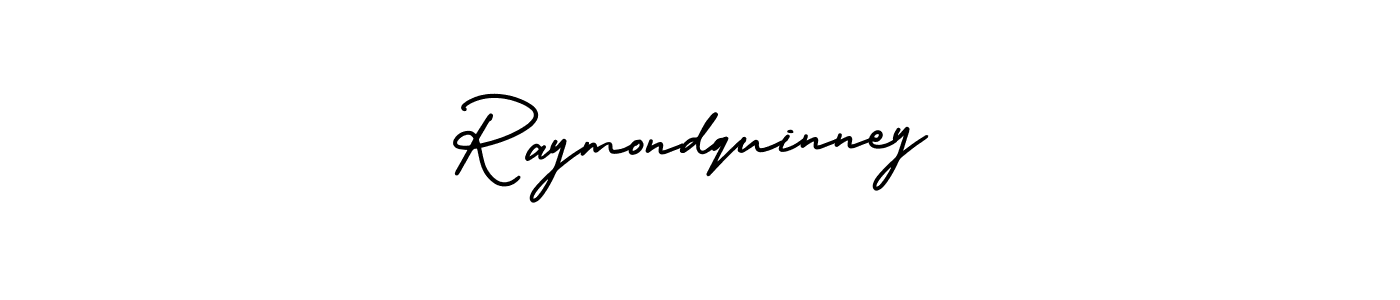 How to make Raymondquinney name signature. Use AmerikaSignatureDemo-Regular style for creating short signs online. This is the latest handwritten sign. Raymondquinney signature style 3 images and pictures png