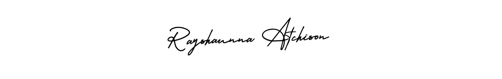 Rayshaunna Atchison stylish signature style. Best Handwritten Sign (AmerikaSignatureDemo-Regular) for my name. Handwritten Signature Collection Ideas for my name Rayshaunna Atchison. Rayshaunna Atchison signature style 3 images and pictures png