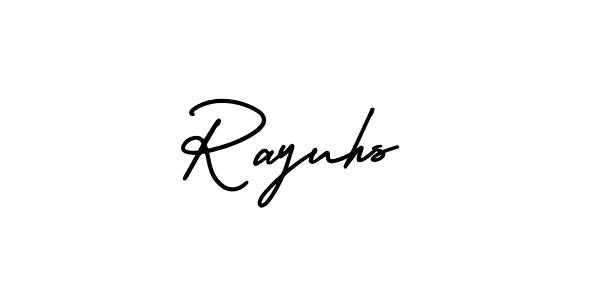 Similarly AmerikaSignatureDemo-Regular is the best handwritten signature design. Signature creator online .You can use it as an online autograph creator for name Rayuhs. Rayuhs signature style 3 images and pictures png