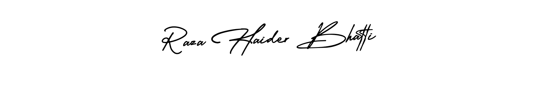 How to make Raza Haider Bhatti name signature. Use AmerikaSignatureDemo-Regular style for creating short signs online. This is the latest handwritten sign. Raza Haider Bhatti signature style 3 images and pictures png