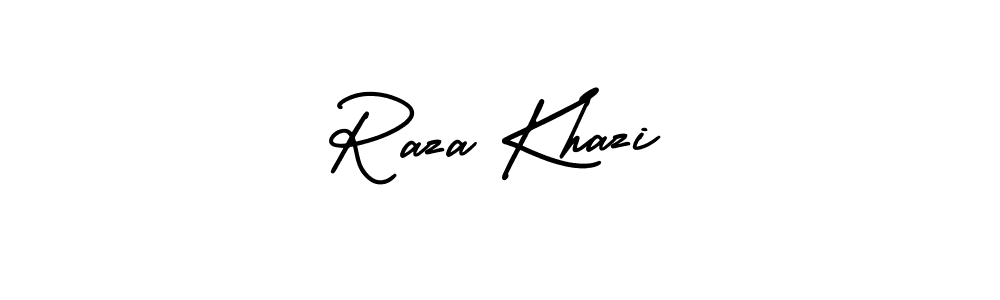 The best way (AmerikaSignatureDemo-Regular) to make a short signature is to pick only two or three words in your name. The name Raza Khazi include a total of six letters. For converting this name. Raza Khazi signature style 3 images and pictures png