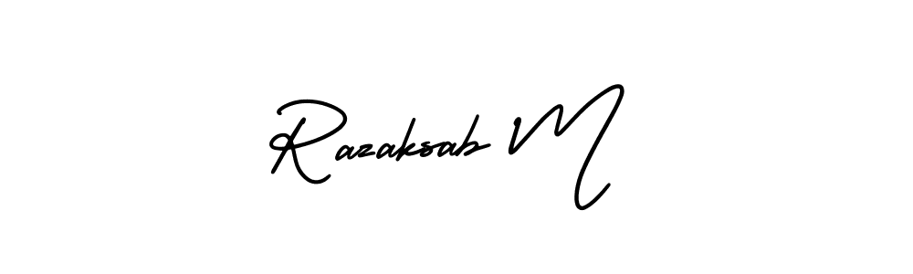 Create a beautiful signature design for name Razaksab M. With this signature (AmerikaSignatureDemo-Regular) fonts, you can make a handwritten signature for free. Razaksab M signature style 3 images and pictures png