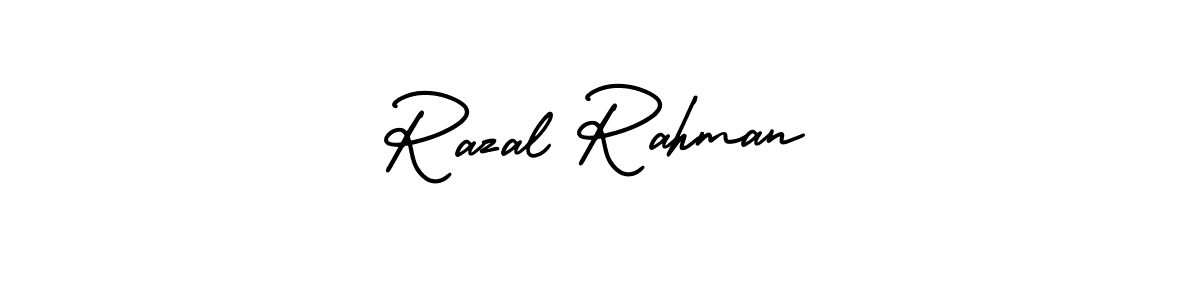 if you are searching for the best signature style for your name Razal Rahman. so please give up your signature search. here we have designed multiple signature styles  using AmerikaSignatureDemo-Regular. Razal Rahman signature style 3 images and pictures png