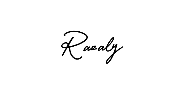 Make a beautiful signature design for name Razaly. With this signature (AmerikaSignatureDemo-Regular) style, you can create a handwritten signature for free. Razaly signature style 3 images and pictures png