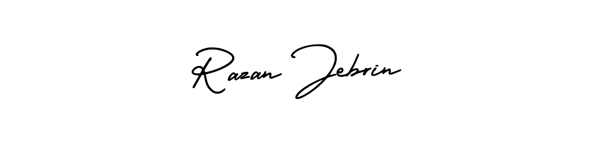 Use a signature maker to create a handwritten signature online. With this signature software, you can design (AmerikaSignatureDemo-Regular) your own signature for name Razan Jebrin. Razan Jebrin signature style 3 images and pictures png