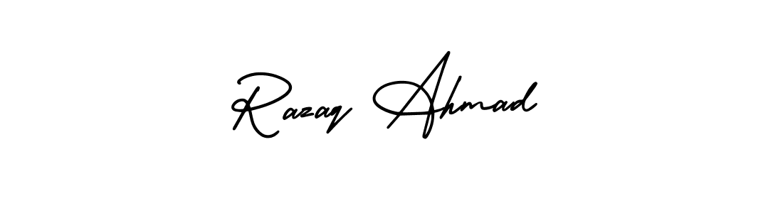 if you are searching for the best signature style for your name Razaq Ahmad. so please give up your signature search. here we have designed multiple signature styles  using AmerikaSignatureDemo-Regular. Razaq Ahmad signature style 3 images and pictures png