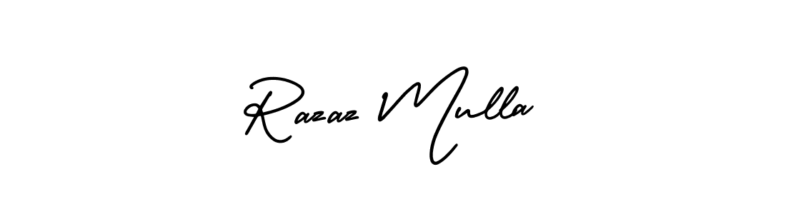 Create a beautiful signature design for name Razaz Mulla. With this signature (AmerikaSignatureDemo-Regular) fonts, you can make a handwritten signature for free. Razaz Mulla signature style 3 images and pictures png