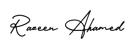 Practice writing Razeen Ahamed with the flow of AmerikaSignatureDemo-Regular lettering. A fantastic source of inspiration for developing your personal signature style. Razeen Ahamed signature style 3 images and pictures png